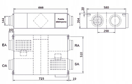 Recuperator de caldura 200m3/h - Reventon Inspiro BASIC