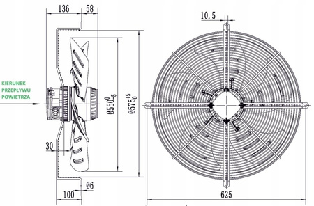 Ventilator industrial de fortare 550mm YWF4E-550B