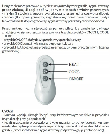 Perdea de aer electrică Reventon AERIS 150EN-3P 400V controlată prin telecomandă