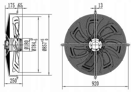 Ventilator axial industrial 800 mm YWF-6D-800B evacuare