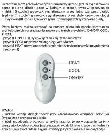 Perdea de aer electrică Reventon AERIS 100EN-1P 230V AC Alb